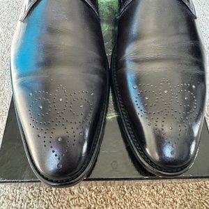 MAGNANNI GREY (CHARCOAL) MEDALLION PLAIN TOE MONK STRAP